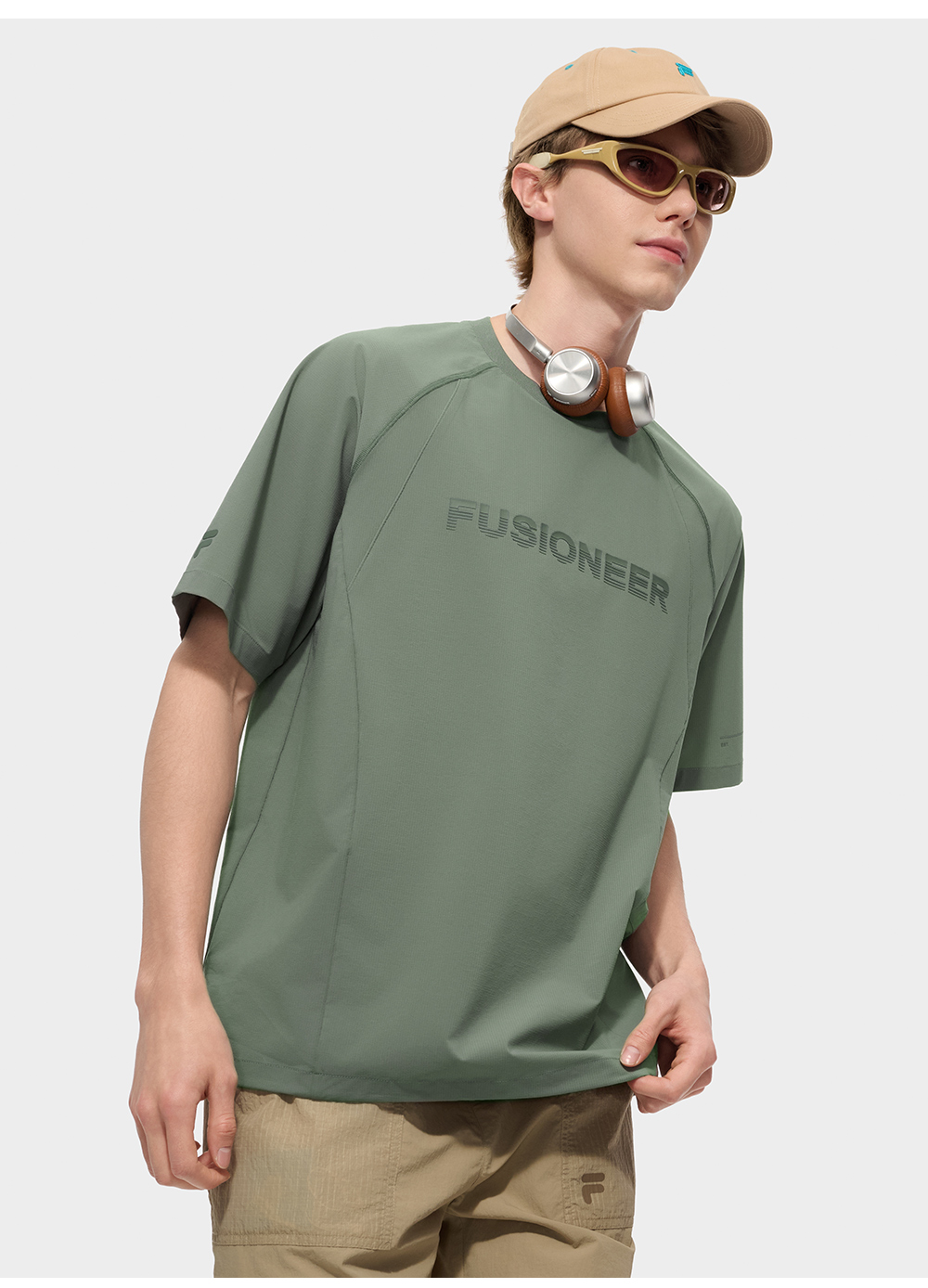 FILA FUSION  FUSION LIFE FUSIONEER DOWNTOWN DRIFT Men Short Sleeve T-shirt (Blue / Green)
