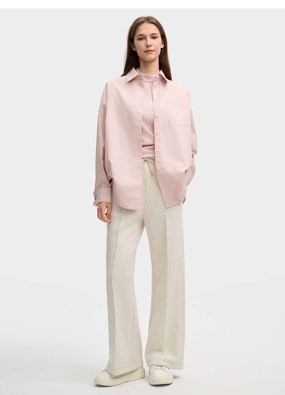 FILA CORE LIFESTYLE MILANO STROLLING MILAN Women Long Sleeve Shirt (Pink)