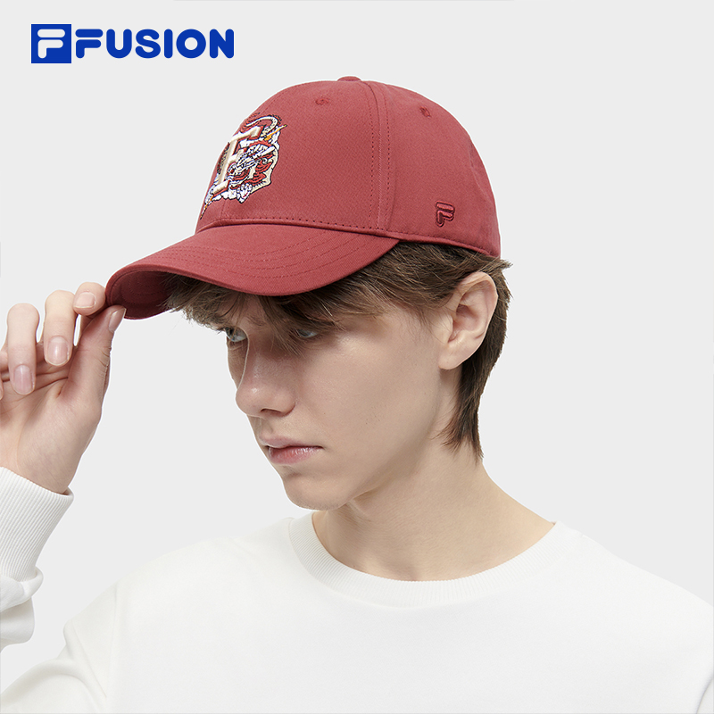 FILA FUSION LIFE CNY Dragon Chinese New Year CLASSICS Unisex Baseball Cap in Red
