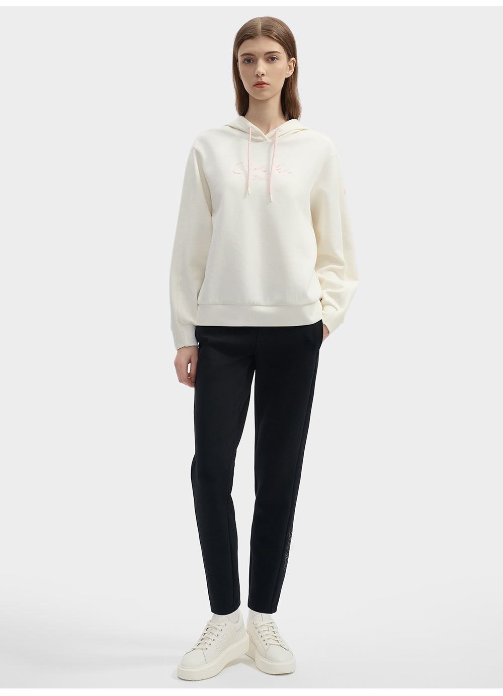 FILA CORE LIFESTYLE WHITE ORTISEI Women Hoodie (Ash)