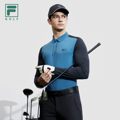 FILA CORE ATHLETICS GOLF Mens Long Sleeve Polo in Green