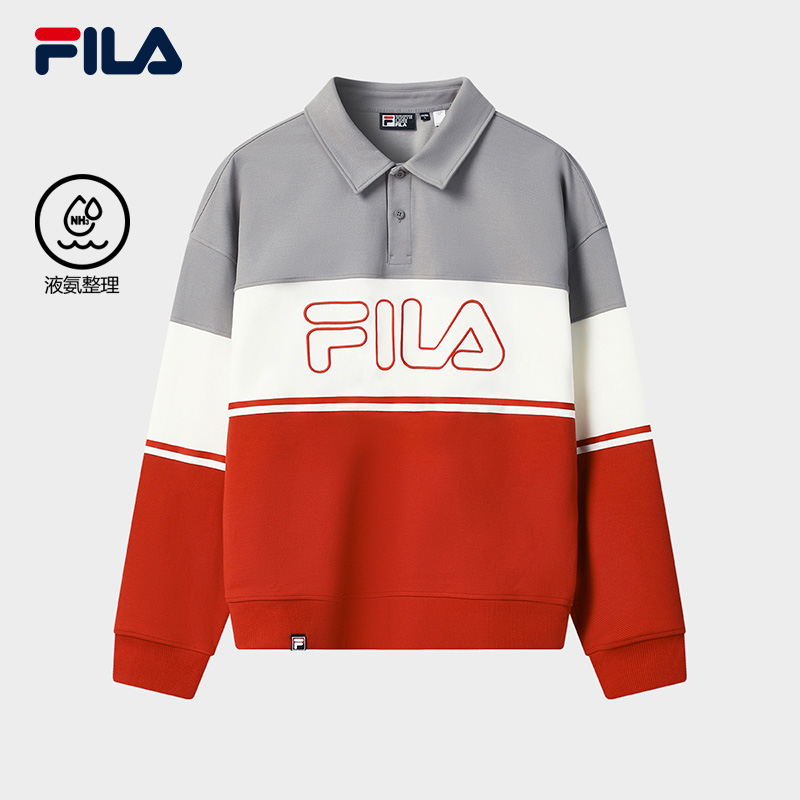FILA CORE LIFESTYLE FILA ORIGINALE Men Long Sleeve Polo (Black/Ash)