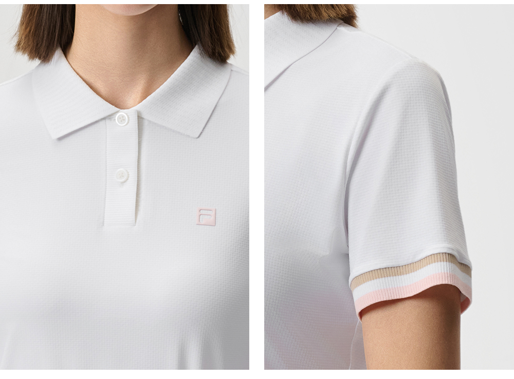 FILA CORE ATHLETICS GOLF STATELY FLORAL Women Polo T-shirt (Black / White)