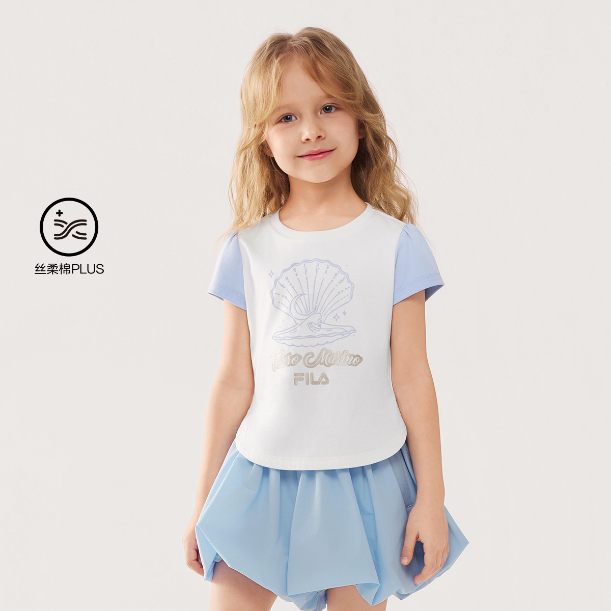 FILA KIDS WHITE LINE Girls Short Sleeves T-Shirt
