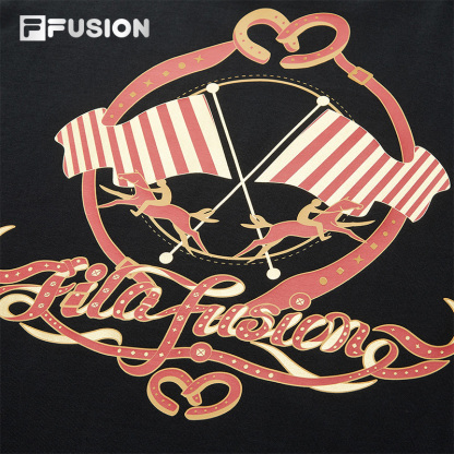 FILA FUSION SPECIAL PLANNING Knitted Short Sleeve Top BLACK