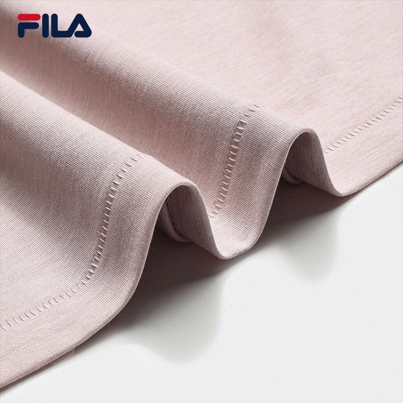 FILA CORE Women MILANO Knitted Short Sleeve Top PINK