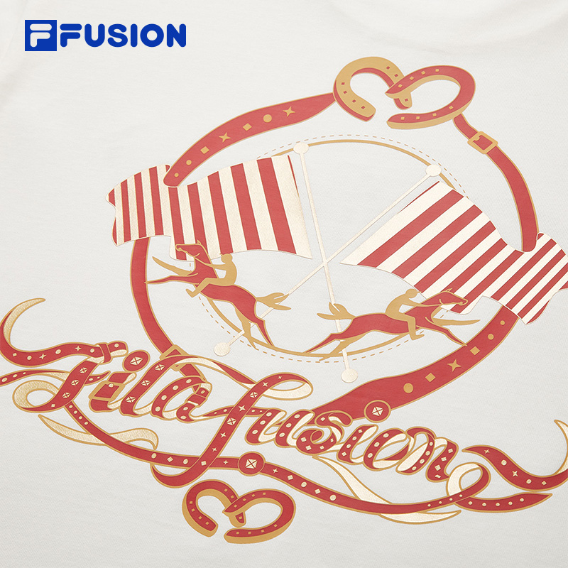 FILA FUSION SPECIAL PLANNING Knitted Short Sleeve Top WHITE