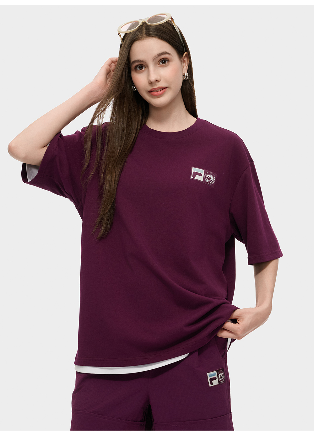 FILA FUSION  FUSION X MR DOODLE Unisex Short Sleeve T-shirt (Pink / Purple / White / Yellow)
