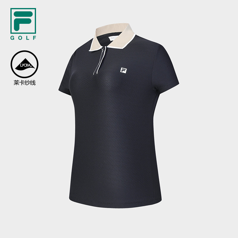 FILA CORE ATHLETICS GOLF Women Short Sleeve Polo (Navy / White) – FILA SG