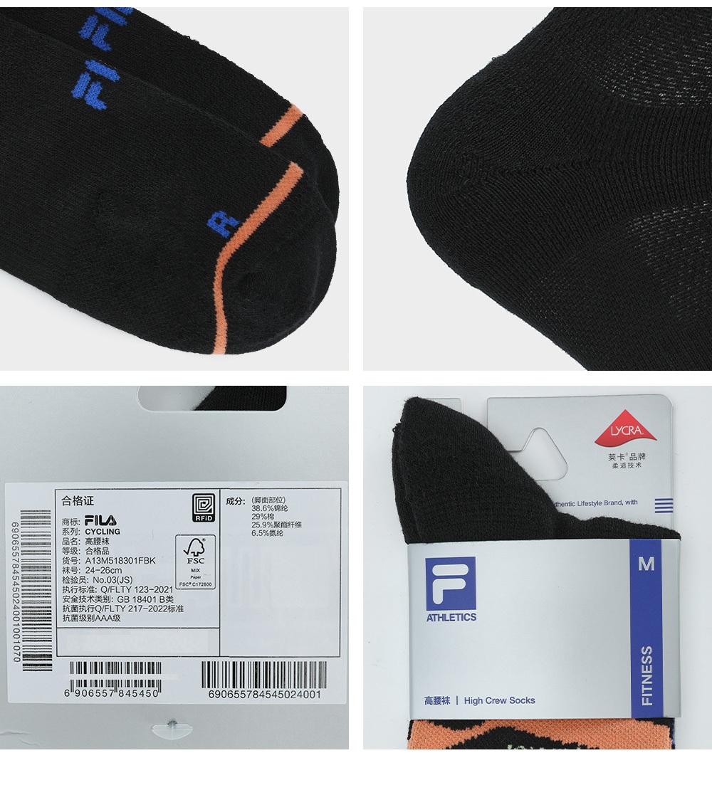 FILA CORE ATHLETICS  Men Knee High Socks (Black)