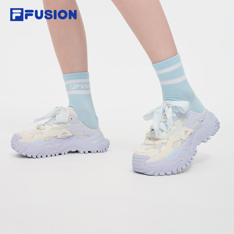 [ TOP PICK! ]FILA FUSION BIANCO MULES Women Platform Shoes/Sneakers (Pink/ Green / Purple) [ Slip-ons | 4.5cm ]