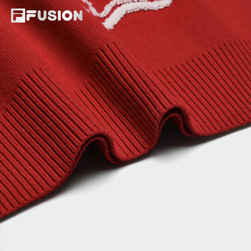 [ NANA CNY Collection ] FILA FUSION CULTURE Women's Knit Sweater in Red Chinese New Year