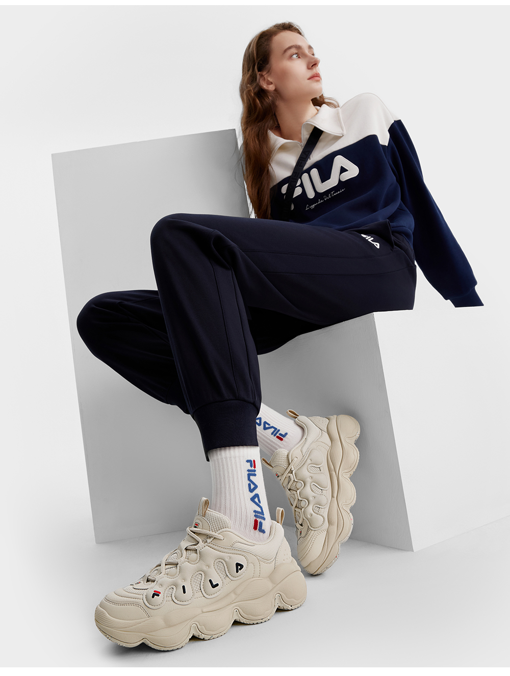 FILA CORE FASHION PEASE Women Sneakers (Peas/ Beige Cream / White)