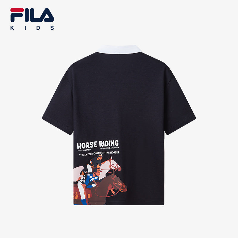 FILA KIDS FOR CHAMPIONS ORIGINALE Boy's Short Sleeve Polo in Navy
