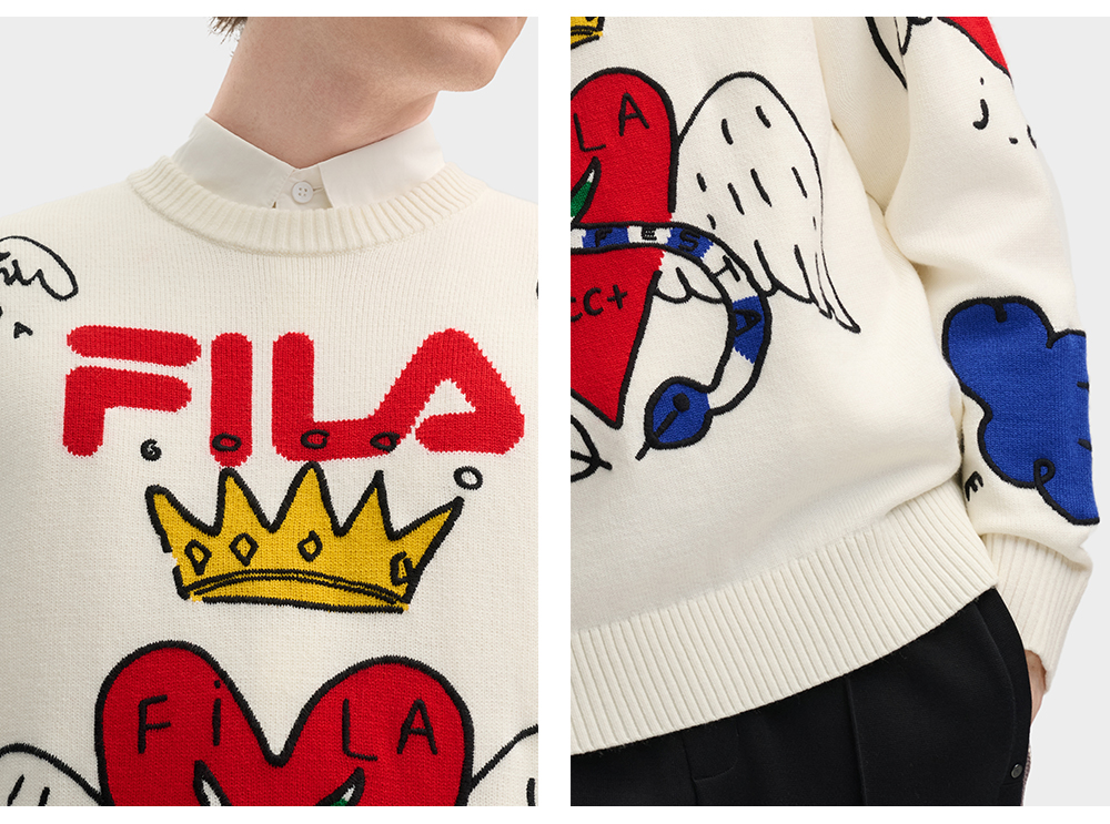 FILA CORE LIFESTYLE ORIGINALE FILA SOPHEY Women Knit Sweater (White)