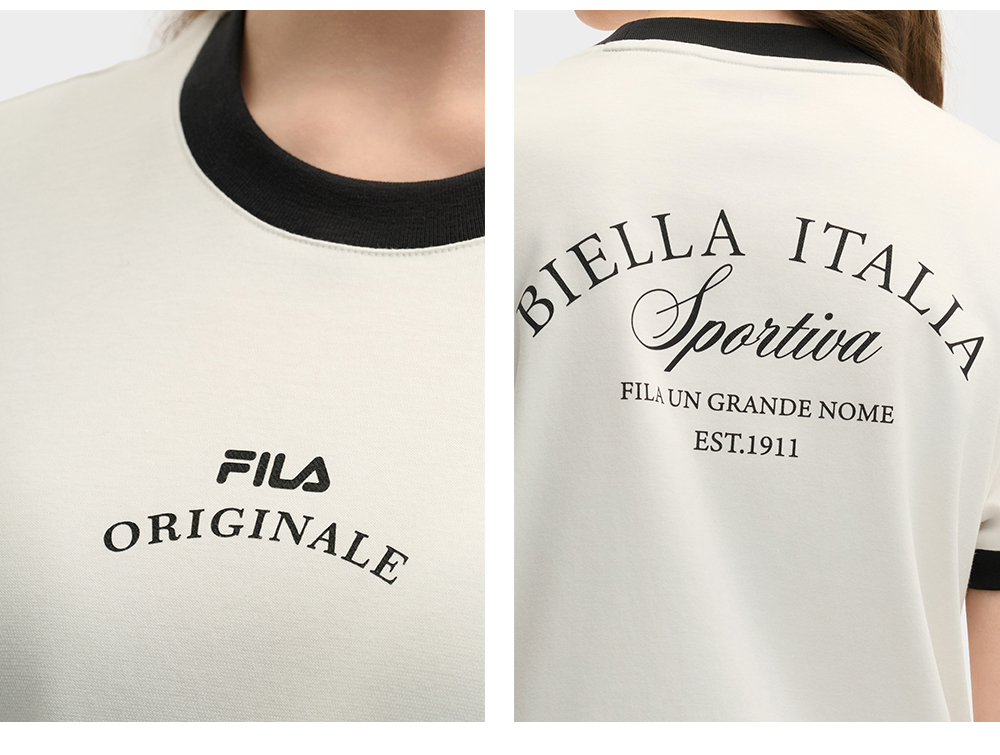 FILA CORE LIFESTYLE ORIGINALE DREAMS ON THE COURT Women Short Sleeves T-Shirt (Black / Pink / White)