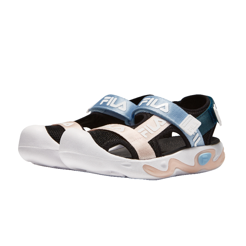 FILA KIDS Girl's HERITAGE Sandals in Black/Pink/Blue