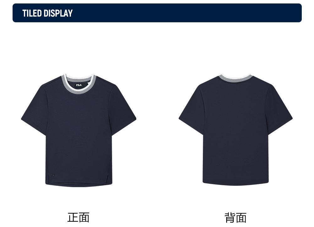 FILA CORE LIFESTYLE EMERALD TWILIGHT GLOW Women Short Sleeves T-Shirt (Navy / White)