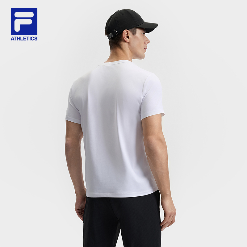 FILA CORE ATHLETICS FITNESS BLACK MEN SPACE DRIOD Men Short Sleeves T-Shirt (Black / Blue / White)