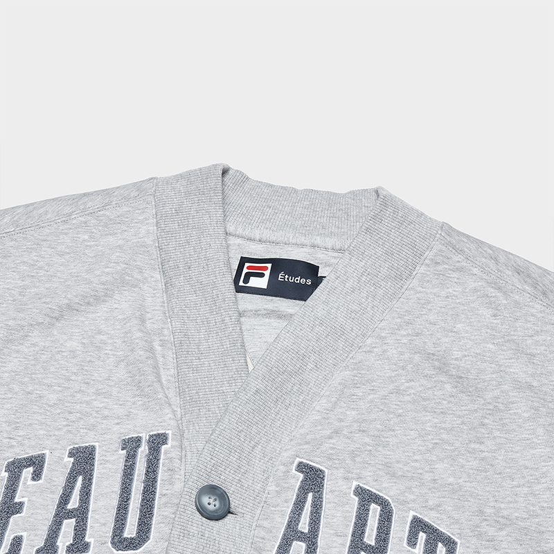 FILA CORE x ETUDES ANOTHER CLUB Men's Knit Zip Top in Gray
