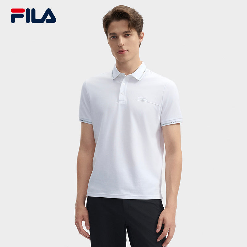 FILA CORE LIFESTYLE WHITE ORTISEI Men Polo T-shirt