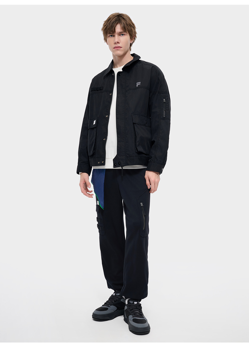 FILA FUSION INLINE FUSION X - WORKWEAR DANCE CITY GROOVE Men Woven Jacket (Black / Light Green)