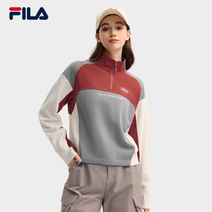 FILA CORE LIFESTYLE FILA ORIGINALE Women Long Sleeve Top (Ash/white)