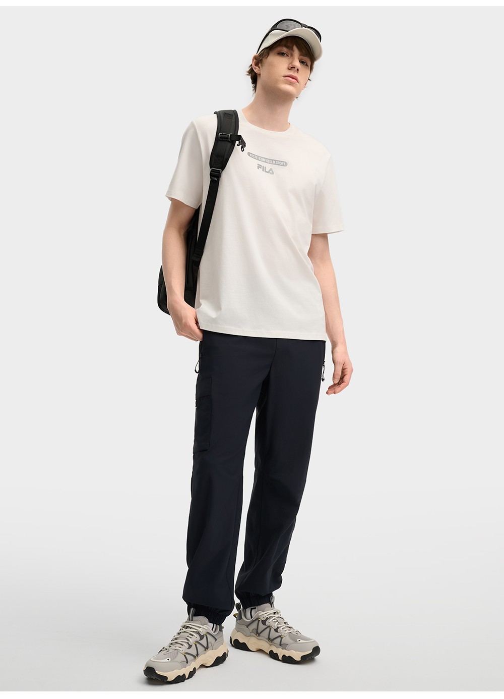 FILA CORE LIFESTYLE ORIGINALE VANGUARD EXPLORATION Men Short Sleeves T-Shirt (Black / Light Green / White)