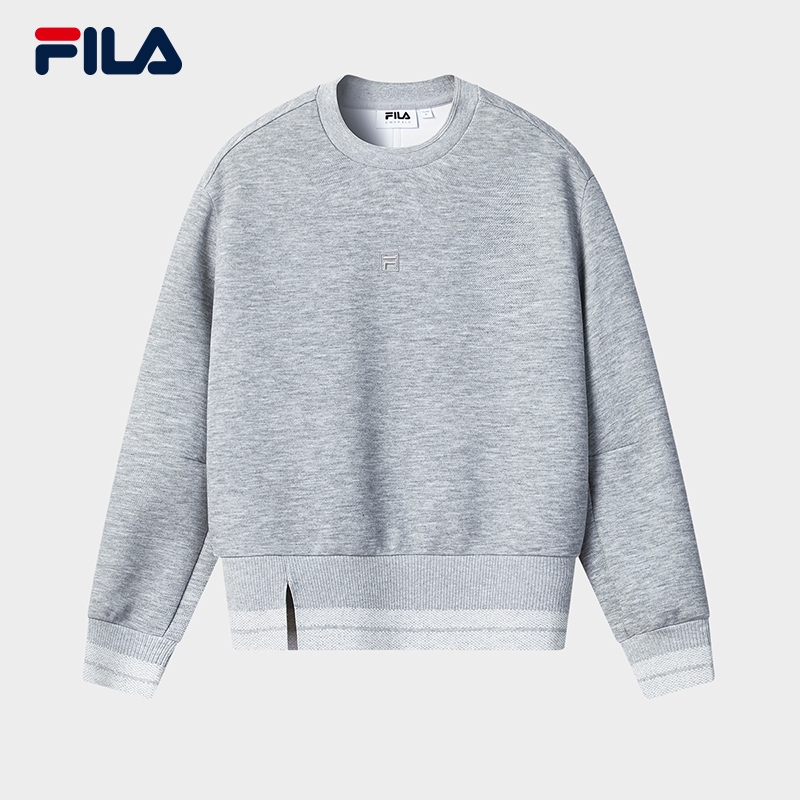 FILA CORE LIFESTYLE Women Sweatshirt (Grey/Yellow)