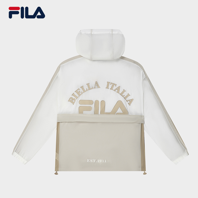 FILA CORE WHITE LINE Men's Thin Jacket with Hood in White/Beige (UV Protection)