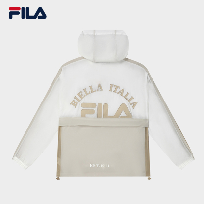 FILA CORE WHITE LINE Men's Thin Jacket with Hood in White/Beige (UV Protection)