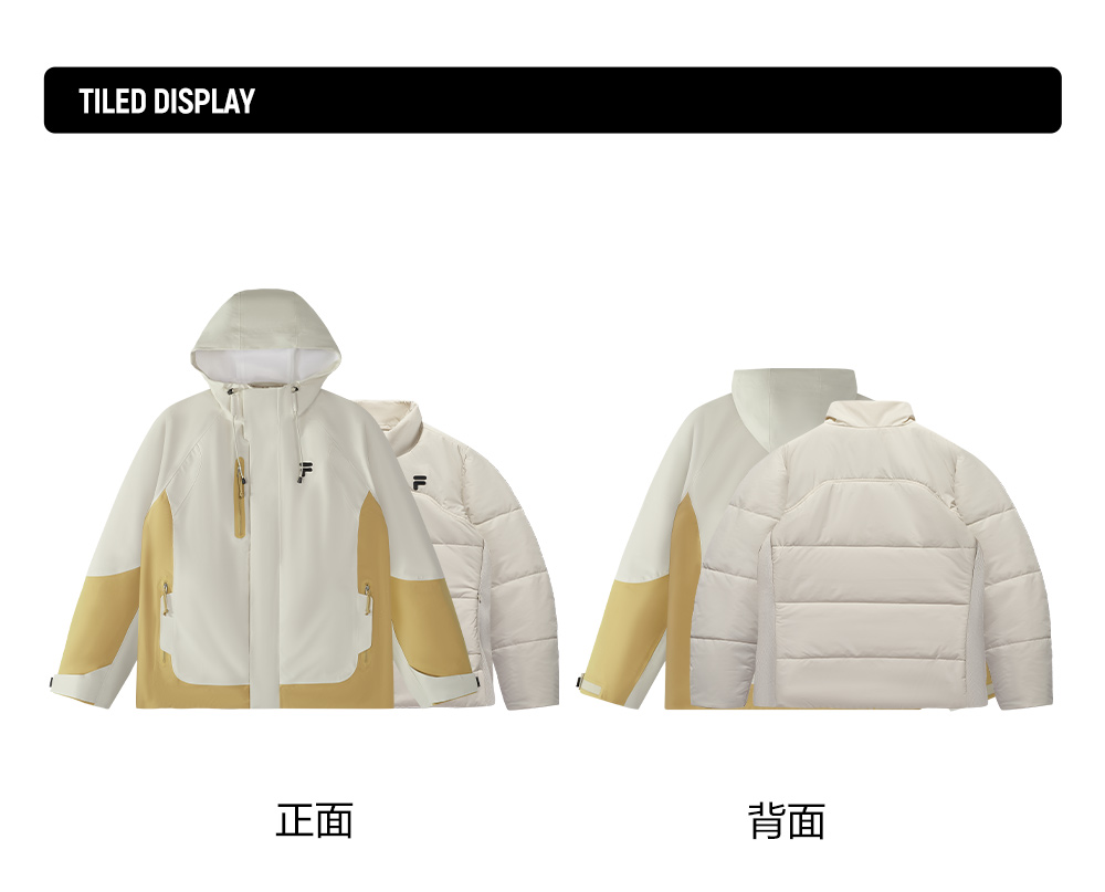 FILA FUSION INLINE URBAN TECH THE ART OF THE CITY NATURE Women 2-piece Down Jacket (Yellow)