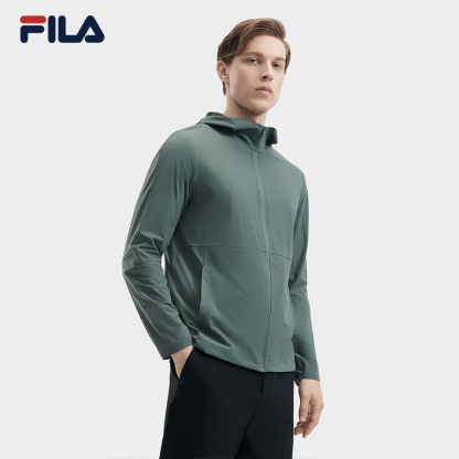 FILA CORE WHITE LINE BLUE Men Woven Top in Green