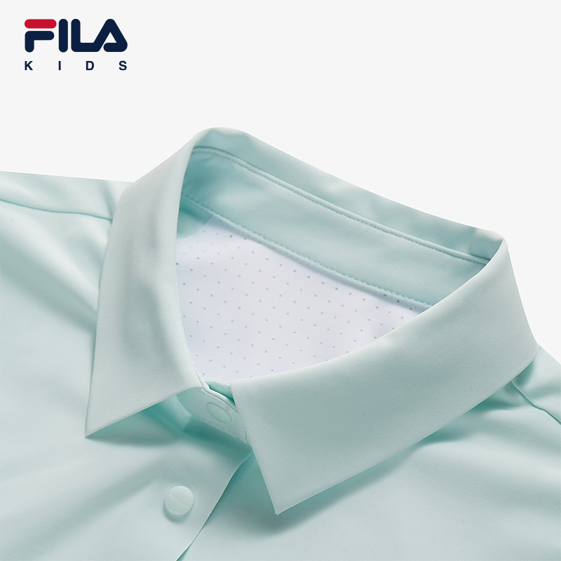 (130-165cm) FILA KIDS PERFORMANCE GOLF Girl's Short Sleeve Polo in Light Green