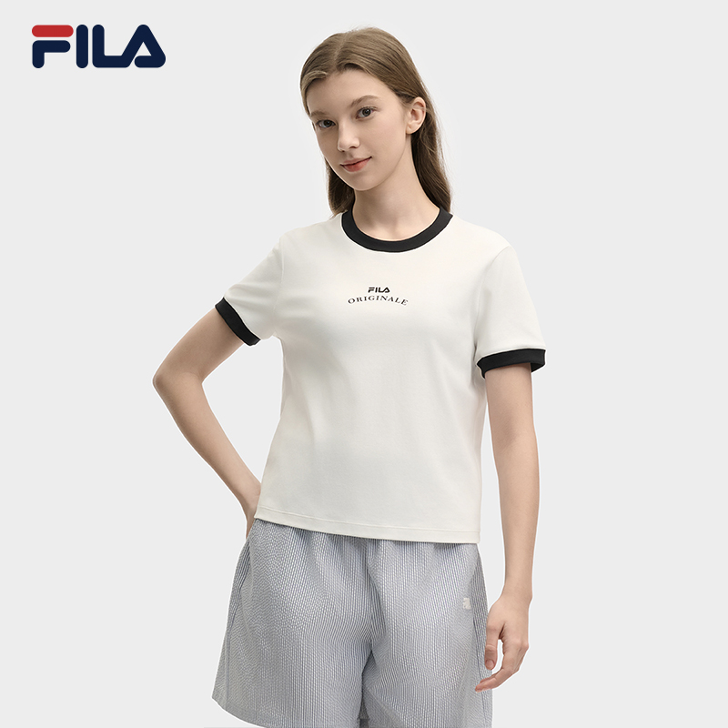 FILA CORE LIFESTYLE ORIGINALE DREAMS ON THE COURT Women Short Sleeves T-Shirt (Black / Pink / White)
