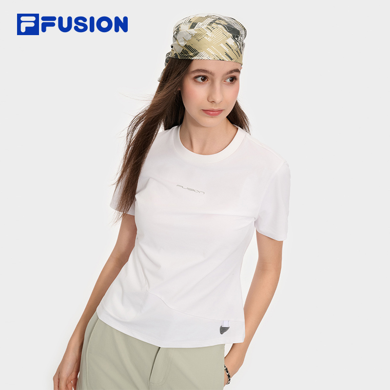 FILA FUSION URBAN TECH Women Short Sleeve T-shirt (Pink/White)