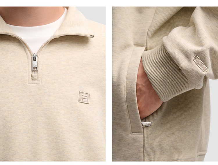 FILA CORE FILA MILANO Men Sweatshirt（Beige)