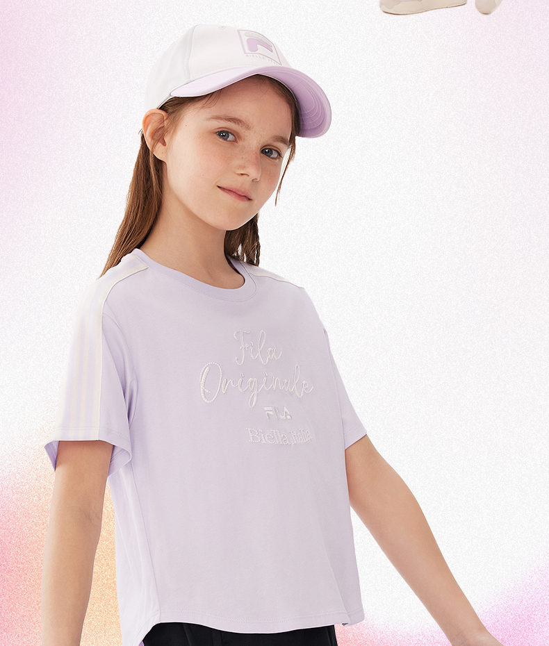 (130 - 165cm) FILA KIDS ORIGINALE Girl's Short Sleeve T-Shirt