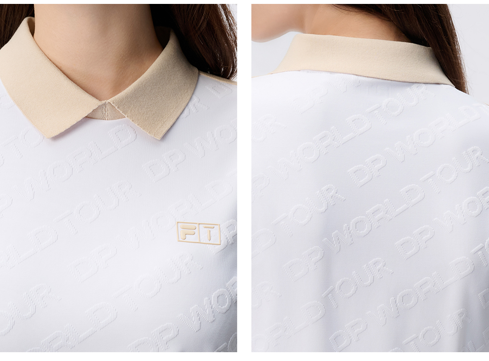 FILA CORE ATHLETICS GOLF DP WORLD TOUR MONOGRAM STRIPE Women Sweatshirt (White)