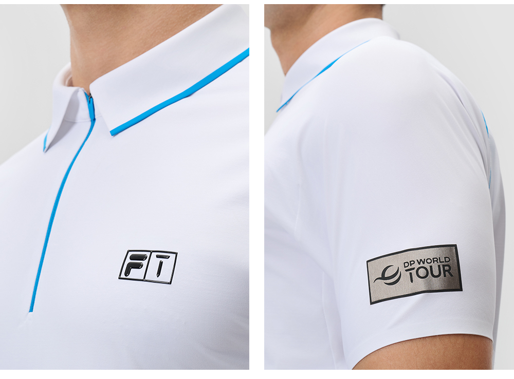 FILA CORE ATHLETICS GOLF (DP WORLD TOUR) Men Short Sleeve Polo (White)