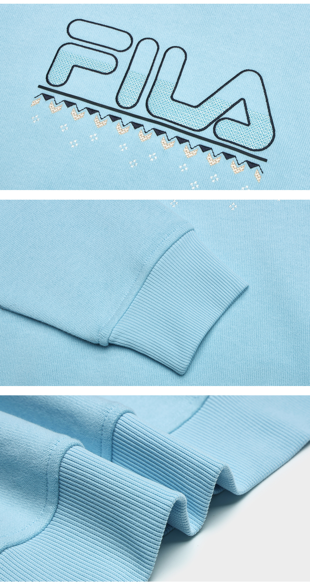 FILA CORE LIFESTYLE WHITE LINE GRENOBLE Women Hoodie (Light Blue)