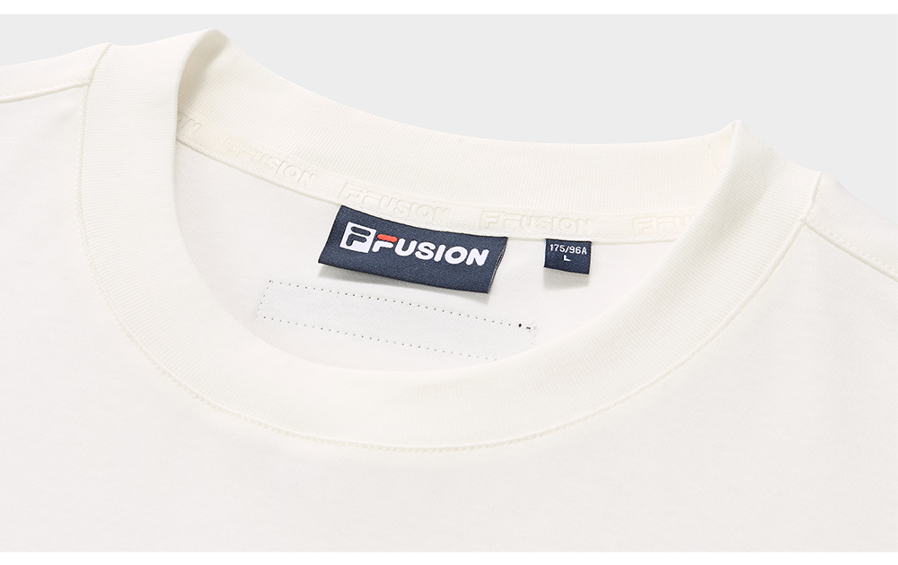 FILA FUSION INLINE FUSION LIFE FUSIONEER IVORY OASIS Men Short Sleeves T-Shirt (Black / White)
