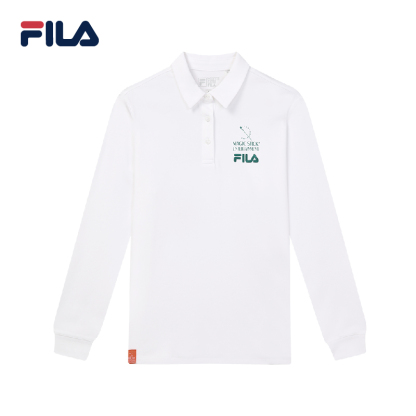 FILA CORE Women's MAGIC STICK WHITE LINE ORIGINALE Long Sleeve Polo in White