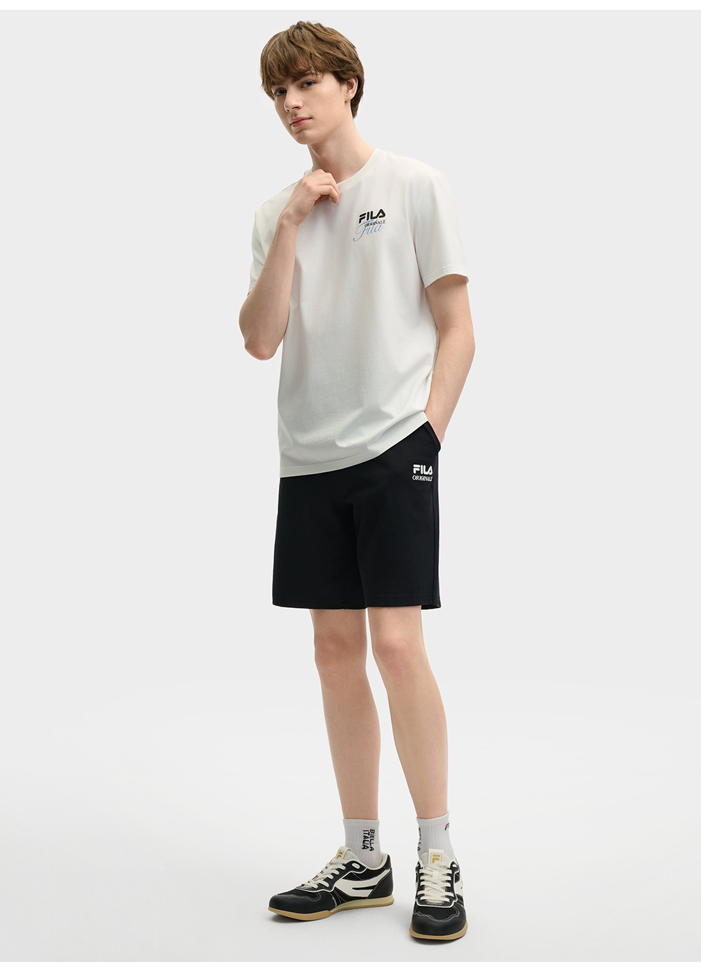 FILA CORE LIFESTYLE ORIGINALE DREAMS ON THE COURT Men Short Sleeves T-Shirt (Grey / Light Blue / White)