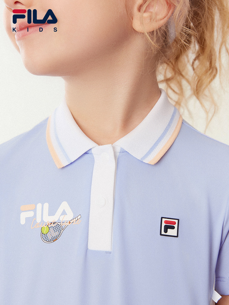 (105 - 130cm) FILA KIDS TENNIS Girl's Dress with Inner Shorts in Purple