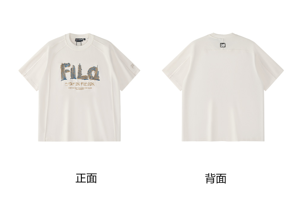 FILA FUSION INLINE FUSION X WORKWEAR SUNBURN GROOVE Men Short Sleeves T-Shirt (Beige / Black / Blue / White)