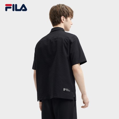 FILA CORE WHITE LINE FILA ORIGINALE Men Short Sleeves Woven Top in Black