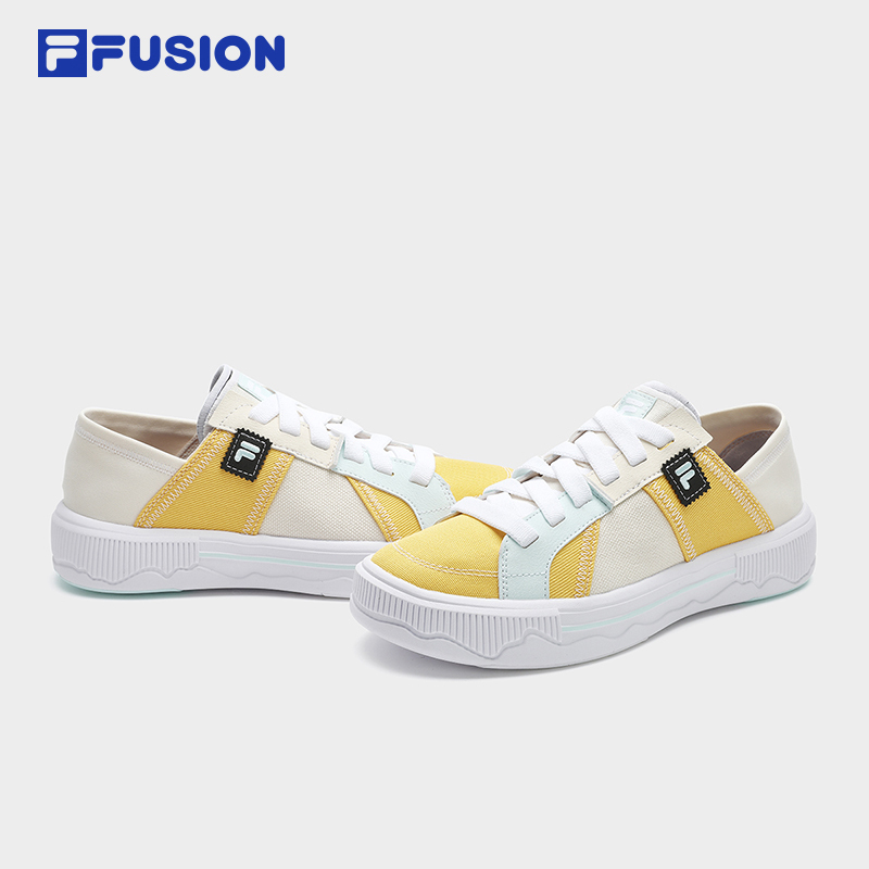 FILA FUSION POP III SE FUSION SKATEBOARDING Women's Lifestyle Sneakers (Black / White / Yellow Shoes)