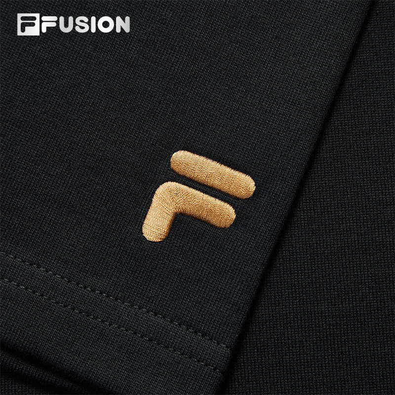 FILA FUSION SPECIAL PLANNING Knitted Short Sleeve Top BLACK