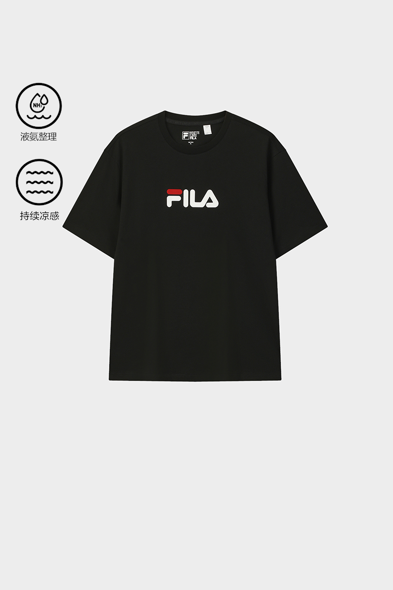 FILA CORE Men ORIGINALE Knitted Short Sleeve Top BLACK